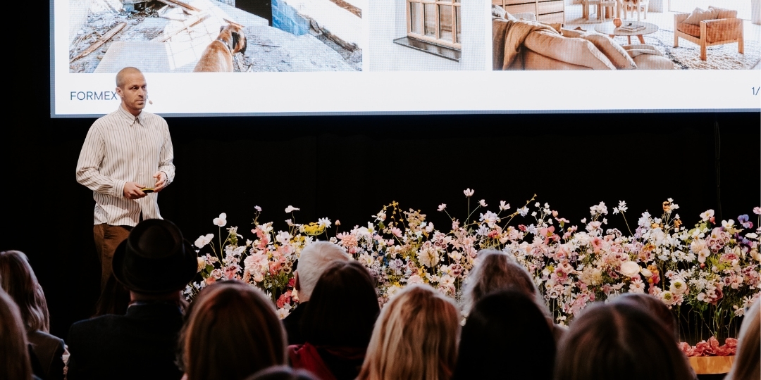 Gustav Ovland på scenen under Formex